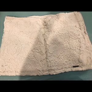 White lace mini skirt